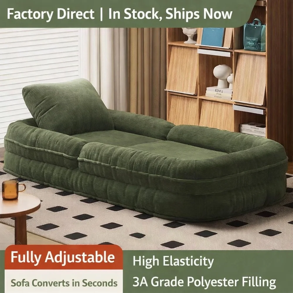 Olive Green Plush Lounger Chair -